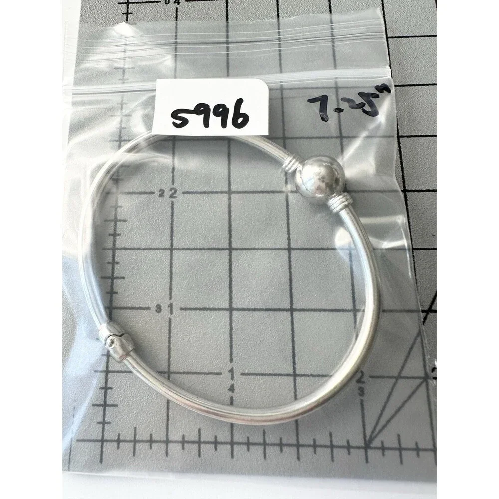 925 Italy Sterling Silver Bangle Bracelet 7.25”